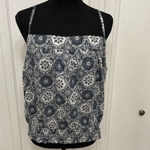 LOFT navy and white medallion print Cami top size XL